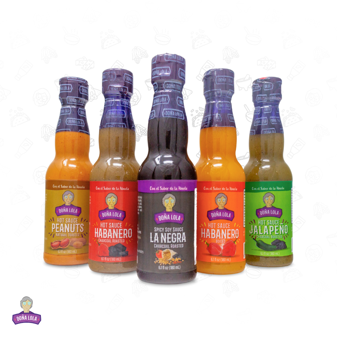 Doña Lola Hot Sauce - Variety Pack - 5 Flavors, 6.1 oz each
